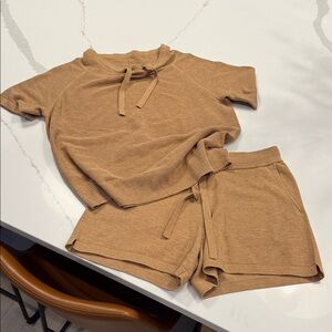 Banana Republic Cozy Tan Knit Short Set